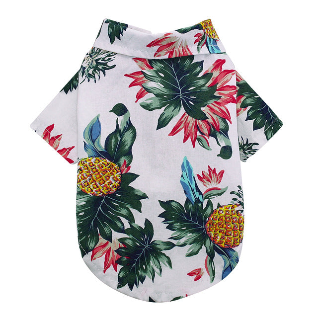 Tropical Themed Button Up Dog Or Cat Shirt