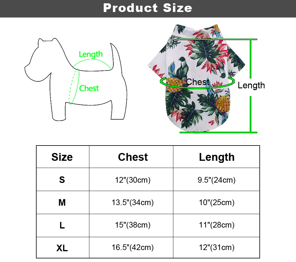 Tropical Themed Button Up Dog Or Cat Shirt