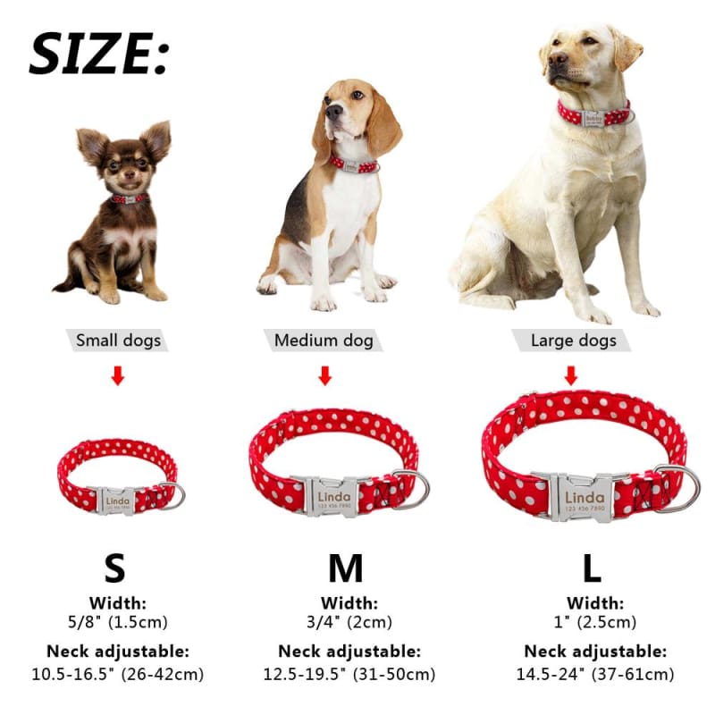 Personalized Dog Nylon Collar With Metal Buckle