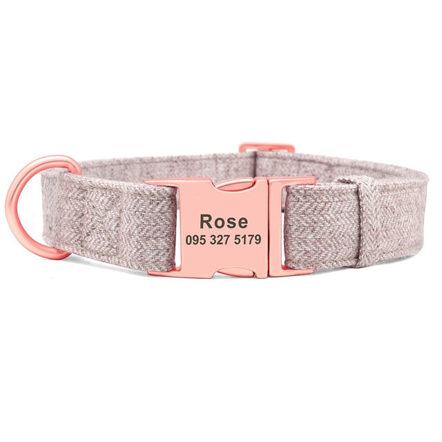 Luxury Personalised Dog collar with matching leash